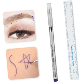 Lápiz Dermatográfico para Cejas, Marcador de Posicionamiento para Tatuajes y Maquillaje, Plástico, Línea Fina 0.5mm, 1 Set para Salones