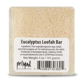 Primal Elements Eucalyptus Loofah Bar Soap, 5 Ounce