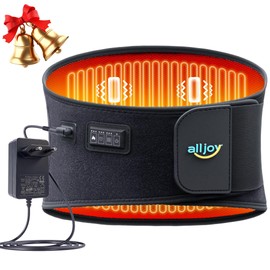 ALLJOY 170 cm Heat Belt Back Heating Pad Massager Heating Pad with Automatic Shut-Off Heat Cushion for Back with 3 Heat Levels 5 Vibration Massage, Gifts for Women Men (with Cable)