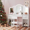 Arlopu Kids Vanity Set, Makeup Table for Little Girl with