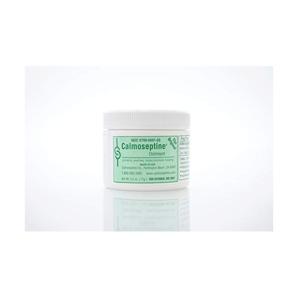 Calmoseptine Moisture Barrier Ointment, Skin Protectant Cream, 2.5 oz Jar, 0799-0001-03 (12 Count)