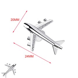 YZSZ 1 Pair Silver Men's Aeroplane Cufflinks Elegant Aeroplane Unisex Cufflink Airplane Cufflinks Sparkling Durable for Wedding Business Christmas Party Men Women, Copper