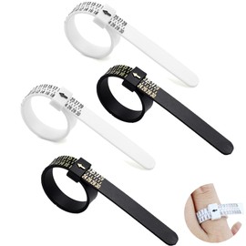 FineGood Ring Gauge Bands, Set of 4, for Kids, Women, Men, Finger Size Measurement, Professional Ring, Japanese Standard, Size 1-30, Ring Gauge, Finger Size, Reusable, Japanese Size (4 Pack, 2 Black