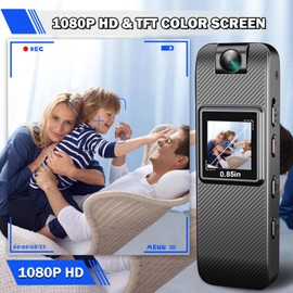 XCOUI Body Camera, Portable Camera with Screen, Rotatable Lens Body Cam, Night Vision, Playback 1080P HD Pocket Camera for Law Enforcement, Vlog, Plog, Traveling, Camping, Cycling