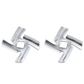 Haidong Meat Grinder Blade Silver Stainless Steel Food Grinding Blade Meat Grinder Cutting Blade Knife Mixer Accessories-2PCS