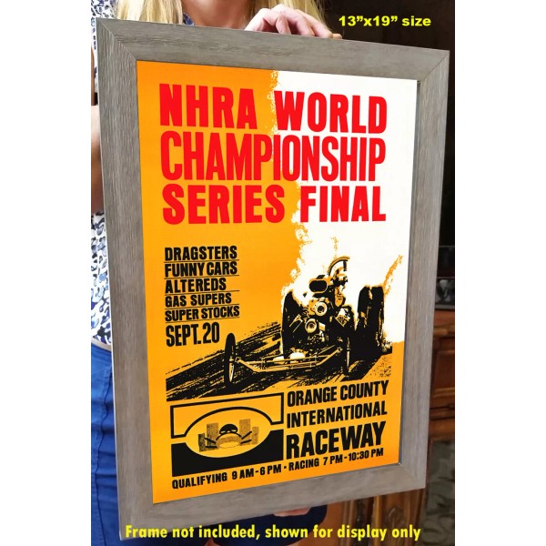 Orange County International Raceway Drag Strip 1970 NHRA Advertising Poster