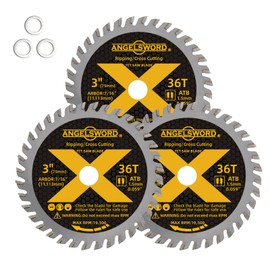 ANGELSWORD 3 Inch Circular Saw Blade, 7/16" Arbor 36T, for Framing, Fast Wood Cutting, 3 Pack, with 3/8" Bushing