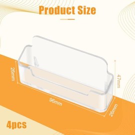 flintronic 4 x transparent business card holders, clear