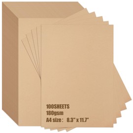 BigOtters 100 Sheets Kraft Paper Brown Cardstock, 65lb/ 180gsm Kraft Card Stock Paper, Back to School Supplies, 8.5 x 11 Inches