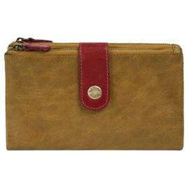 bruno banani Genuine Leather Women's Wallet RFID Protection, Many Compartments, Suitable for Everyday Use, Classic Design, Versatile, 021763, yellow