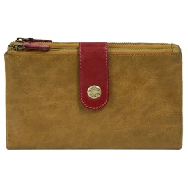 bruno banani Genuine Leather Women's Wallet RFID Protection, Many Compartments, Suitable for Everyday Use, Classic Design, Versatile, 021763, yellow