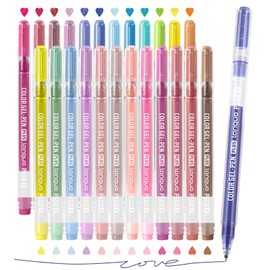 Glitter Gel Pens, 24 Pack Colored Pens for Black Paper & White Paper, 1.0mm Point Pens, Large Capacity Ink Pens for Coloring, Writing, Drawing, Journaling, Note Taking, School, Office, Home