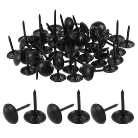 uxcell 100 Pcs Upholstery Tacks, 9 x 13mm Round Head Upholstery Nails Pins Vintage Decorative Furniture Tacks for Chairs Sofas Beds DIY Project, Black