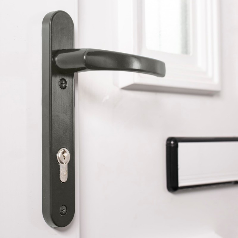 TSS UPVC Door Handle Set in Anthracite Grey, 92mm PZ
