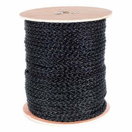 Goberg Hollow Braid Polypropylene Rope - Barrier Rope - Hydrophobic - Moisture & Chemical Resistant - Golf Courses, Trail Marking, Crowd Control - (50 Feet, 3/8 Inch, Black)