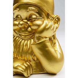 Kare Designer Decorative Figurine Gnome Gold, Decorative Object, Decoration for Living Room, Bedroom, Office, Shelves, Garden Gnome, Accessory, 21 x 10 x 9 cm (H x W x D)