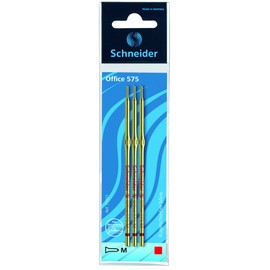 Schneider - Ballpoint Pen Refill Office 575, Indelible, M, Red, Pack of 3