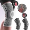 Knee Sleeve Compression Brace Support For Sport Joint Pain Arthritis Relief:_1 Pair_L