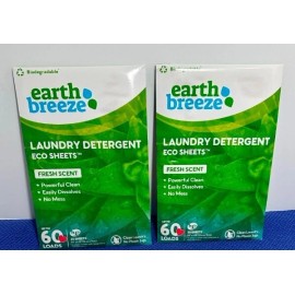 EARTH BREEZE Laundry Detergent Eco Sheets 30 Sheets per package (2 packages)
