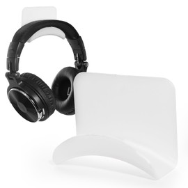 [WELL FACTORY] Headphone Hanger Headphone Controller Hook Wall Mount Holder [Keep Your Desk Organized] Headphone Hook Headphone Hanger Storage Headphone Hanger White Black Wall Under Desk Desk (White)