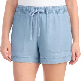 Hilary Radley Womens Lightweight Pull-on Tencel Short (US, Alpha, Medium, Regular, Regular, Light Denim)
