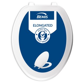 Bemis Economy Plastic Toilet Seat, Elongated, White, 170 000