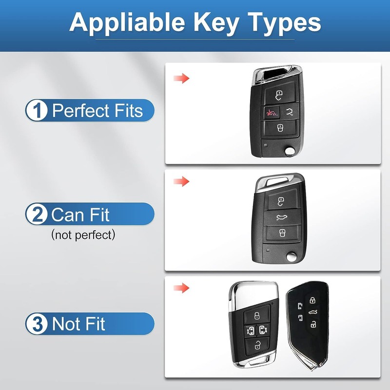 YO&YOYE Compatible with Volkswagen Key Fob Cover with Keychain Leather