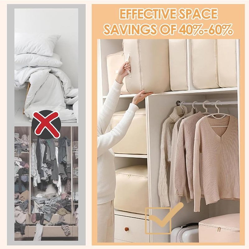 WHFDC Ultra Space Saving Self Compression Organizer Quilt Compression Storage