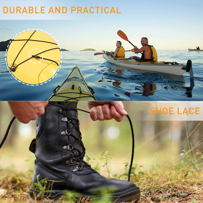 HLOGREE 1/4" x 52 ft Bungee Shock Cord, Elastic Kayak