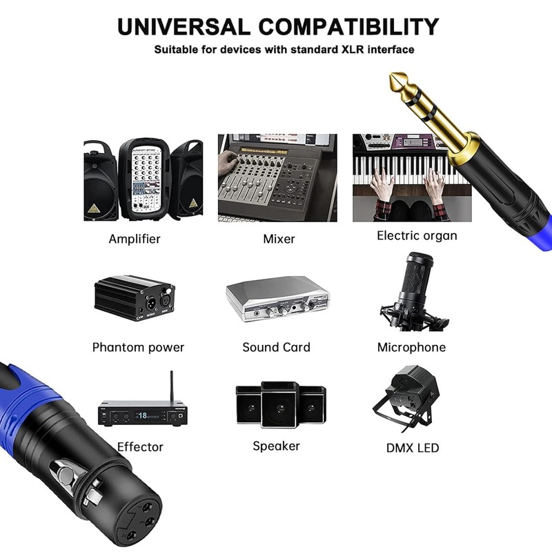 XLR to 1/4 TRS Stereo Adapter,XLR Female to 1/4 Inch