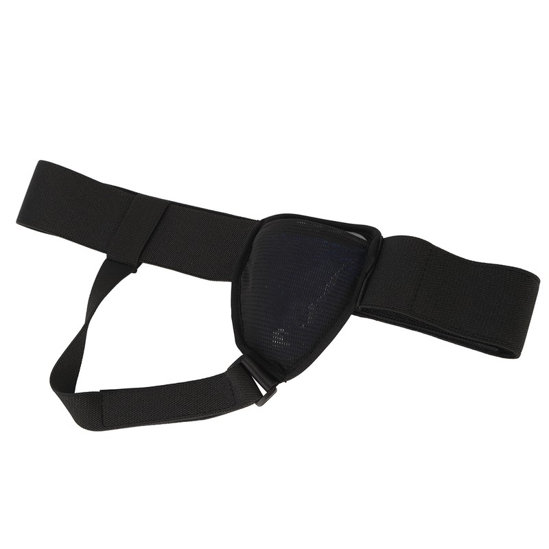 Inguinal Hernia Belt Adjustable Black PVC Gel Bag Soft Foam