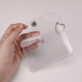 3 Pcs Clear Womens Card Holder Wallet Small Coin Purse Keychain Mini Change Pouch Credit Card Case Coin Purses and Pouches, Plastic PVC Coin Wallet