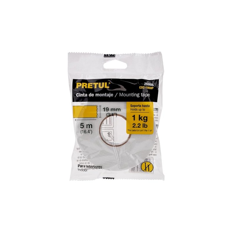 Pretul CDC-1950P Cinta doble cara de 19 mm x 5
