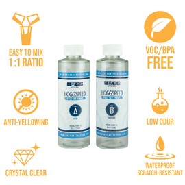 Hogg Fast Set Epoxy Resin for Tumblers - 16oz, 2 Part Epoxy 1:1 Casting and Coating, Art Resin Tumbler Kit, DIY Supplies for Cups, Glitter and Vinyl Supplies, Low Odor and Anti-Yellowing