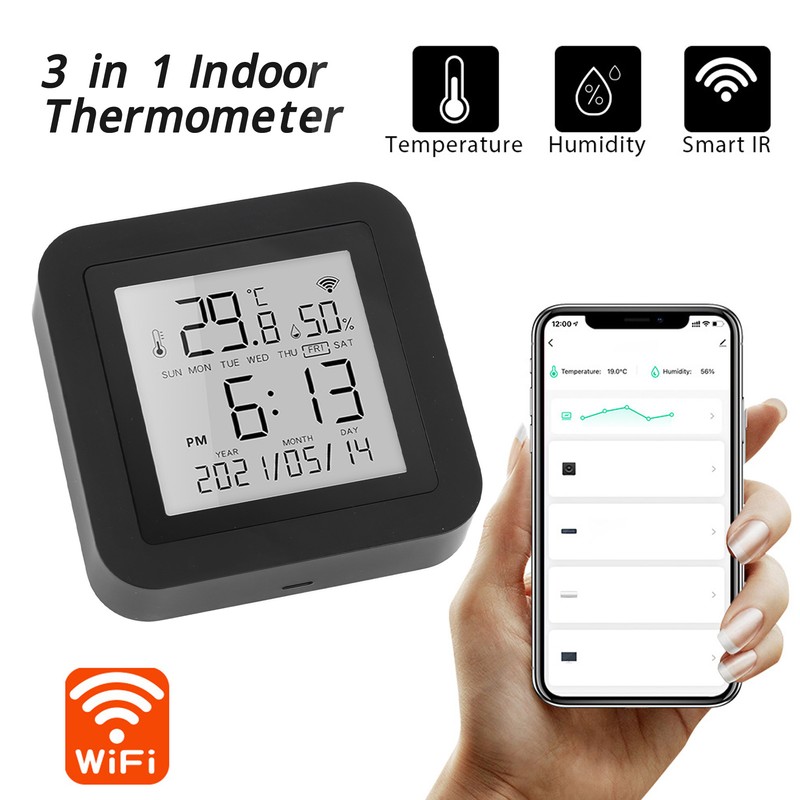 Temperature Humidity Monitor Wifi Portable Support for TUYA Hygrometer Thermometer
