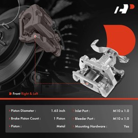 A-Premium Rear Disc Brake Caliper Assembly with Bracket Compatible with Select Ford and Mercury Models - Five Hundred/Freestyle/Montego 2005-2007 3.0L, Taurus/Taurus X/Sable 2008-2009 3.5L, 2-PC Set