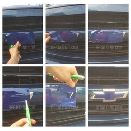 Decaldino Truck Emblem Wrap Kit Fits Chevy Models Bowtie Badge Decal Bright Yellow