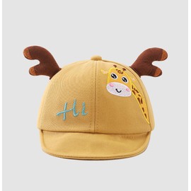 Xinhuida Cute 3D Animals Caps for Baby Boys Girls Sun Protection Hat Toddler Preschoolers Baseball Hat Summer Spring Headgear (Giraffe-Khaki)