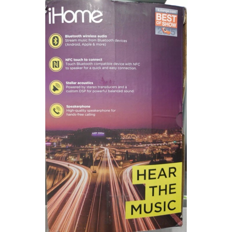 iHome Alarm Clock Radio Bluetooth w/ Portable Battery -brand new