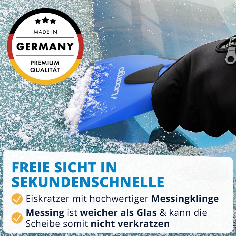 LICARGO Eiskratzer mit Messingklinge [Made in Germany] - kratzt schnell