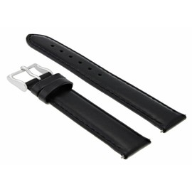 Ewatchparts 22mm Smooth Leather Watch Band Strap Compatible With Montblanc Timewalker Chronograph Black