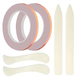 Tiudium 2Rolls(36 Yards) 7/32 Inch Width Copper Backed Copper Foil Tape for Stained Glass Making and DIY Crafts,Stained Supplies