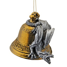 Christmas Tree Ornaments - Humdinger the Bell Ringer Gothic Dragon Holiday Ornament - Dragon Statue - Christmas Decorations