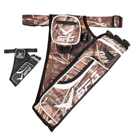 SPG Arrow Quiver Archery Hip Quiver, Durable Adjustable Waist Belt Three Arrows Tube for Arrow Storage Compound Bow Recurve Bow Accessories (Camo)