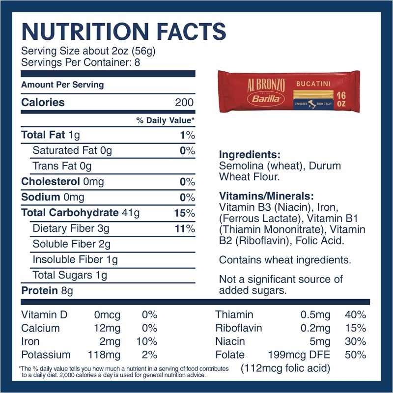 Barilla Al Bronzo Bucatini Pasta (1 lb), Bronze Cut Pasta