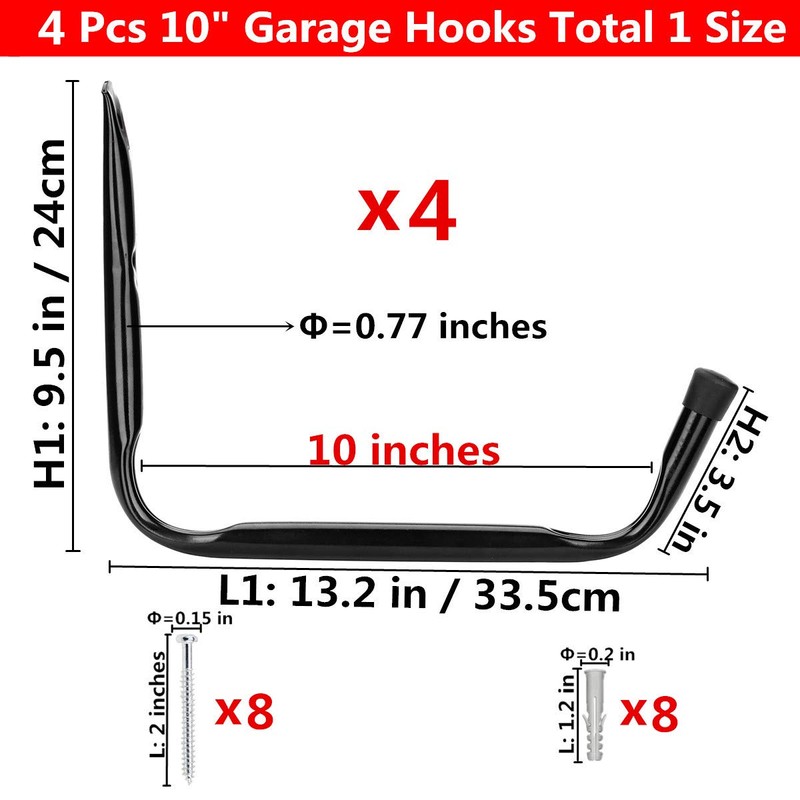 Yisunnan Heavy Duty Giant Garage Storage Hook Wall Mounted Utility
