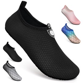 WateLves Mens Womens Water Sports Shoes Yoga Socks Breathable Swim Shoes Barefoot Quick-Dry Beach Snorkeling Shoes, Kd.black, 6.5/7.5 UK