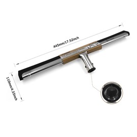 ROLLINGDOG 17.5" Foam Floor Squeegee with Dual EDPM Blades Attachable Extension Pole for Window,Floors and Tile Cleaning