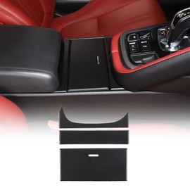 Daeiclru - Caja de almacenamiento de control central para coche, compatible con Jaguar F-Type 2013-2024, consolas centrales ABS, cubierta de panel de agua, accesorios interiores (negro mate)