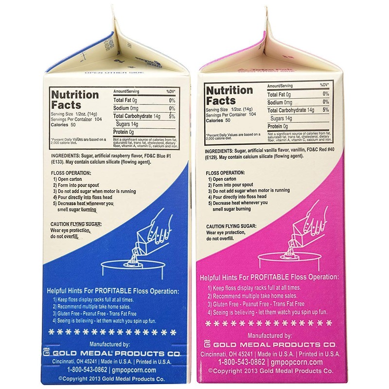 Concession Essentials Cotton Candy Floss Sugar -2pk- Blue Raspberry and